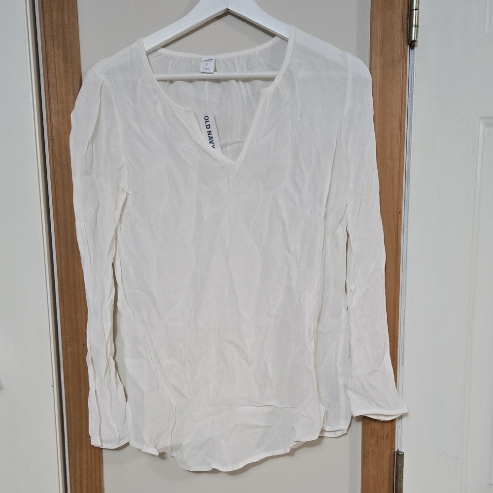 Old Navy Cream Relaxed Blouse